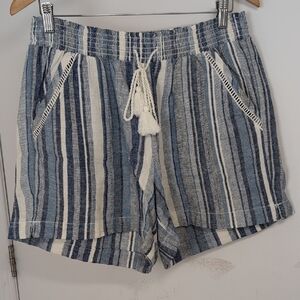 BRIGGS STRIPED LINEN SHORT SIZE LARGE